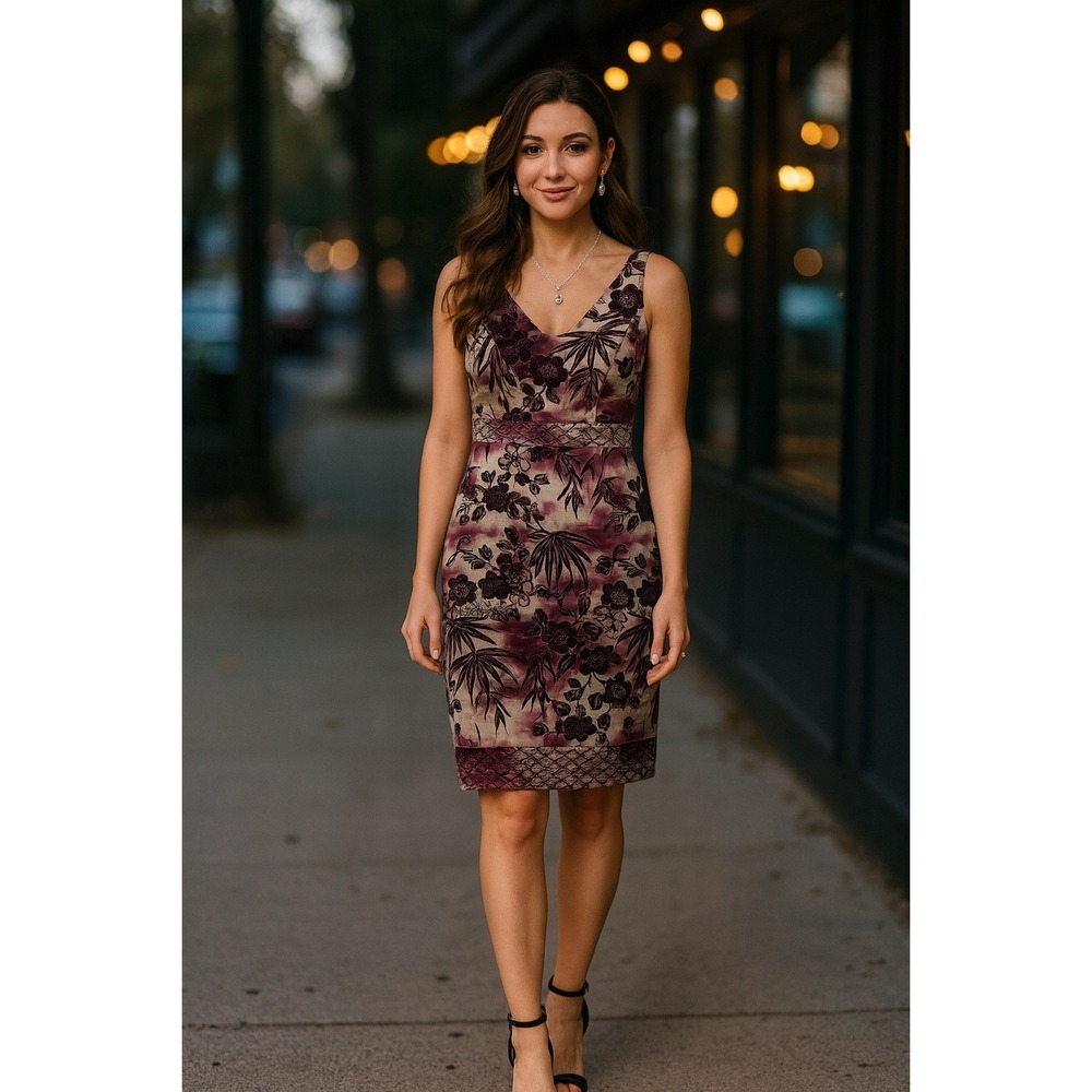 Peck & Peck 2 Sleeveless‎ Floral Party Cocktail Dress Date Night Career Sweet